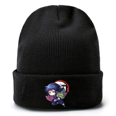 

redCherry Anime Demon Slayer Kimetsu No Yaiba Embroidery Skull Beanies Hat Cap Hip Hop Knitted Winter Hats