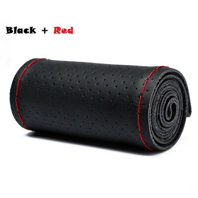 

PU Leather Car Steering Wheel Cover Hand-Stitch With Sewing Needle Thread 38CM