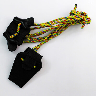 

79 Archery Leather Bow Stringer Recurve Longbow Black Rope Tool 4 Colors