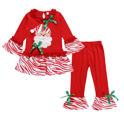 

Toddler Baby Girl Boy Clothes Kid outfits Christmas Girl Xmas Santa Long Sleeve Top T-shirt Pants cute Outfit Set Girls Clothes