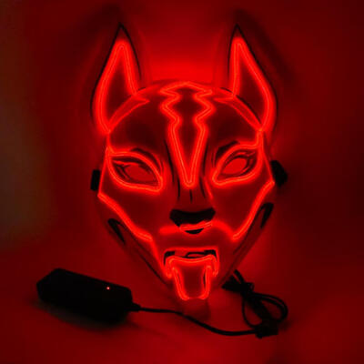 

Fox Glow Mask Halloween Party Led Glow Horror Mask Masquerade Cosplay Mask