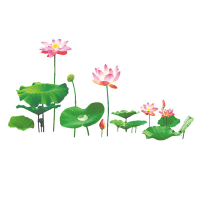 

Wall Decal Removable Summer Lotus Wall Stickers for Living Room TV Background Nursery Bedroom