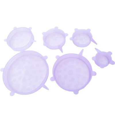 

6Pcs Silicone Stretch Lids Universal Fruit Mug Food Wrap Bowl Pot Cover Lid Fresh-keeping Cover Pan Cooking Kitchen Accessories