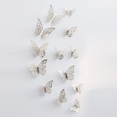 

12pcslot 3D PVC Wall Stickers Butterflies Hollow DIY Home Decor Poster Kids Rooms Wall Decoration