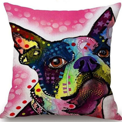 

1PCS European&American style oil painting dog cat linen pillow pillowcase