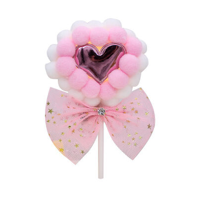 

Romantic Love Heart Cake Topper Natural Harmless Ostrich Pearls Feather Cake Topper Flag Birthday Party Cake Decoration