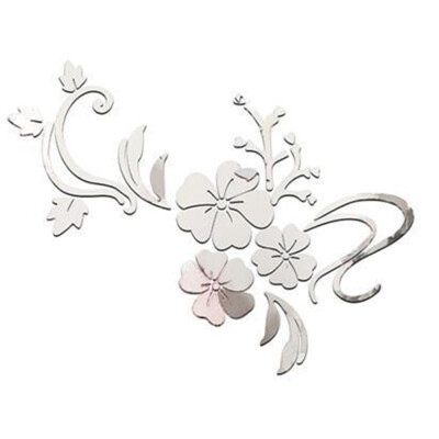 

1Set DIY Mirror Wall Sticker Acrylic Round 3D Flower Mirror Removable Decal Acrylic Crystal Surface Art Wall Decoration