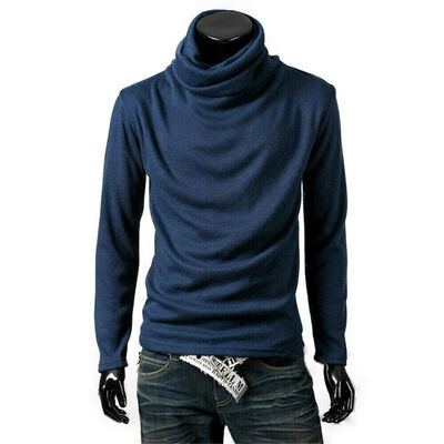 

Mens Casual Turtle Neck Pullover Knit Jumper Tops Warmer Sweater Shirt Blouse