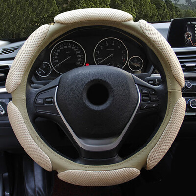 

Black Interior Steering Wheel Non-Slip Mesh Cover Protector Breathable 15 Inches