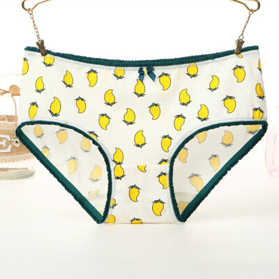 

Womens Mid Rise Seamless Cotton Underwear Briefs Cartoon Print Cute Lingerie Ladies Underpants
