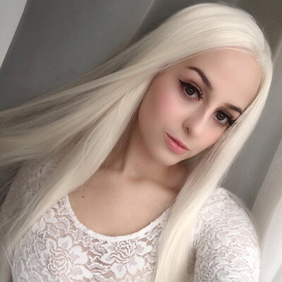 

Tailored Womens Fashion Front lace Wig Whit Synthetic Hair Long Wigs Wave straight Wig