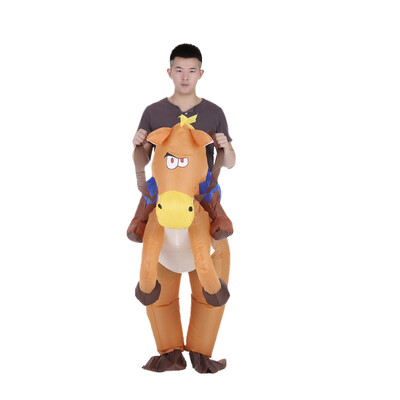 

Funny Cowboy Rider on Horse Inflatable Costume Ballerina Costume Fat Suit Outfit for Adult Fancy Dress Halloween Carnival Party Bl