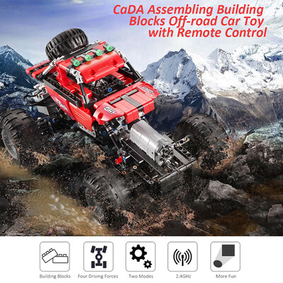 

Cada DOUBLE E 489PCS 24G Remote Control Off-road Car Climbing Racing Building Blocks Bricks Technic Car Children DIY Assemble RC