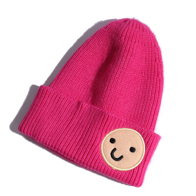 

Hat Lady Korean Outdoor Knitted Cap Autumn&Winter New Kind of Smiling Face Lovely Wool Cap Korean Ear Protector Head Cap Male