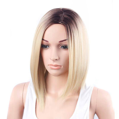 

Tailored Gold Hair Lace Front Wig Long Straight Synthetic Wigs For Women Heat Friendly