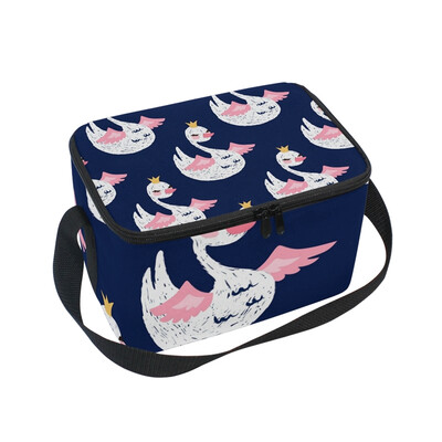 

ALAZA Lunch Box Insulated Cute Little Princess Swan Lunch Bag Large Cooler Tote Bag for Men Women