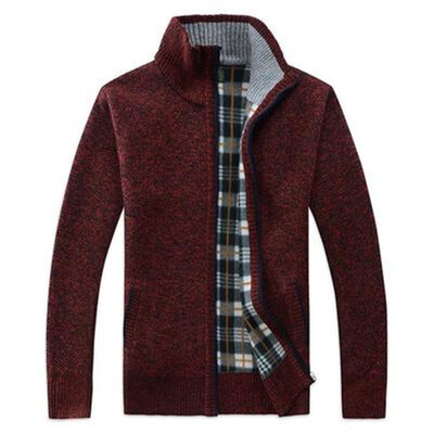 

Fashion Mens Winter Warm Slim Sweater Knitted Cardigan Jumper Zip Short Coat