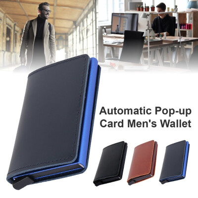 

Automatic Pop-up Card Mens Wallet Leather Credit Card Holder