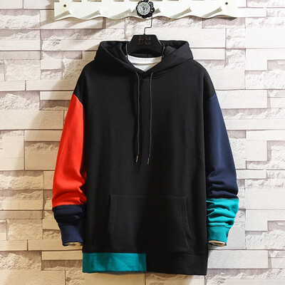 

Toponeto Men Splicing Button Pullover Long Sleeve Hooded Sweatshirt Tops Blouse