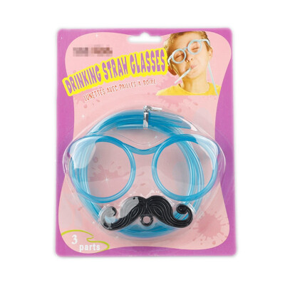 

Household Novelty Funny Amazing Mustache Drinking Straw Frame-shaped Glasses Accessories Funny Drinking Straw