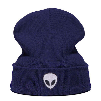 

Alien Embroidery Winter Warm Hats Knitting Wool Hip Hop Beanie Cap For Unisex Women Men