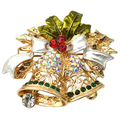 

Fashion Christmas Boots Brooch New Year Santa Claus Shoes Carriage Rhinestone Brooch Jewelry For Christmas Color Stone Brooch