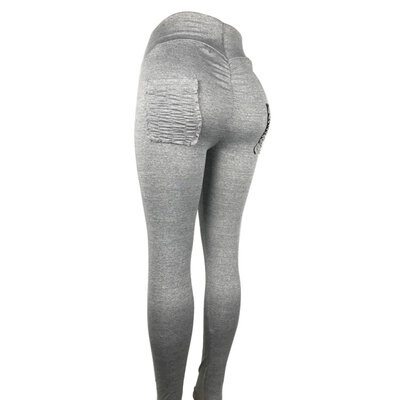 

Women New Solid Black Purple Dark Blue Gray High Waist Sports Pants Pocket High Waist Hip Sports Casual Elastic Waist Pant