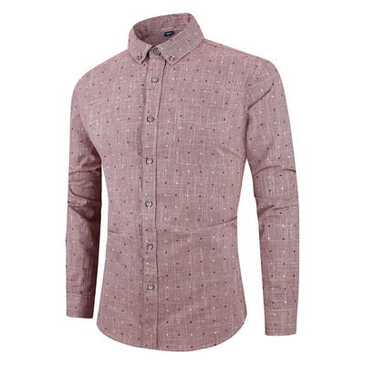 

Tailored Mens Long Sleeve Button Turndown Collar Dot Casual Top Blouse Shirts