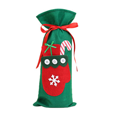 

Tailored Red Wine Bottle Cover Bags Decoration Home Party Santa Claus Christmas