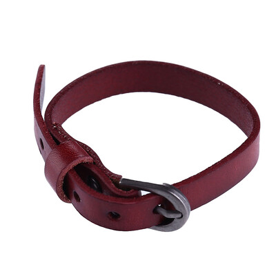 

New Men Women Fashion Simple Wrist Strap Belt Buckle Leather Bracelet Gifts