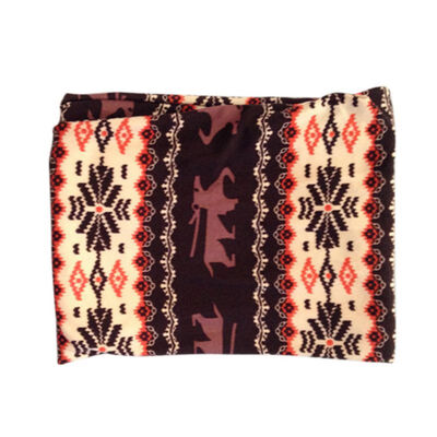 

New Christmas Coffee Snowflake Fawn Print Cropped Pants Female Elastic Slim Leggings Colorful Deer