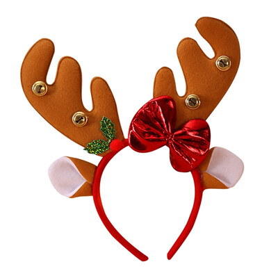 

Christmas Reindeer Hair Bands Antler Headband With Red Nose Xmas Party Costumes Headwear Accessories Gifts