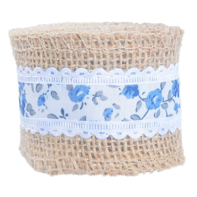 

Diy Vintage lace Printed Burlap Ribbon Roll Lace Decorative Hemp Rope Christmas Wedding Craft Lace Ribbon