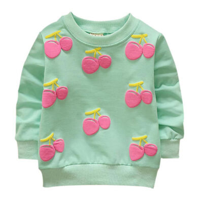 

2019 New Baby cotton Tops autumn Winter Small children round necked strawberry hedging Kids long sleeves hot sale