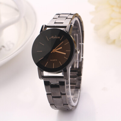 

Automatic Mechanical Distinctive Couples Black Steel Strip Quartz Watch Plush Band
