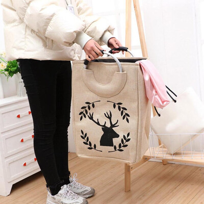 

Gobestart Nice Waterproof Laundry Clothes Basket Storage Basket Folding Storage Box