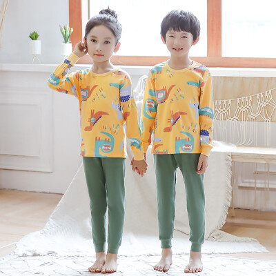 

Autumn Pajamas Set Baby Kids Girls Boys Cartoon Print Sleepwear Set Long Sleeve Blouse TopsPants Pajamas