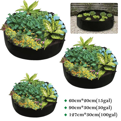 

1550100 Gallons Vegetable Growing Bag with Handle Large Diameter Grow Bags Large Capacity Raised Plant Bed Grow Bags