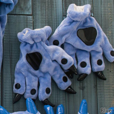 

Halloween Cat Plush Paw Claw Gloves Tail Bow-tie Anime Cosplay Costume