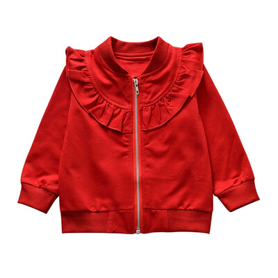 

Spring Autumn Girls Sweatshirt Cute Girl Princess Ruffle Hildren Outerwear Fashion Jackets baby sport suit hoodies sweatshirts