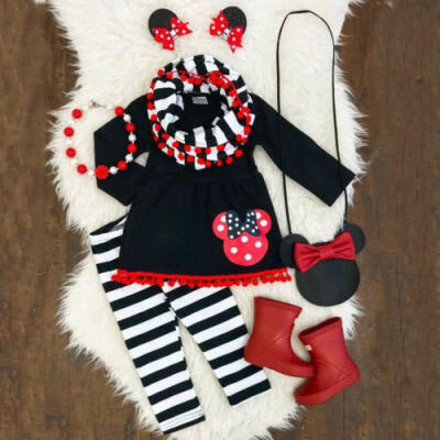 

Toddler Kids Baby Girls Outfits Clothes Mickey T-shirt Tops DressPants 2PCS Set