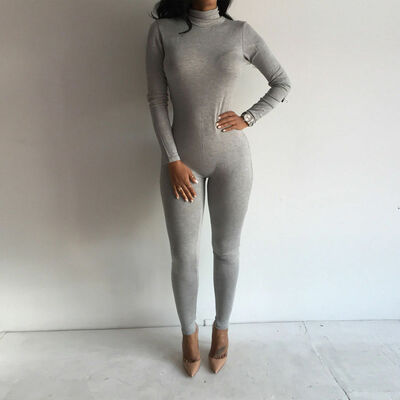 

Women Long Sleeve Cowl Neck Zip Clubwear Party Playsuit Casual Jumpsuit Romper