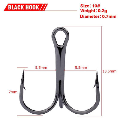 

50PCS Fishing Treble Hooks 246810 Barbed Treble Hooks Fishhooks