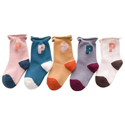 

Autumn Winter Childrens Cotton Solid Color Stripes Baby Hot Socks 5 Pairs Cute Baby Girl Boy Warm Casual New Socks 1-8Y