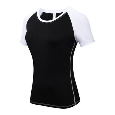 

Women O-Neck Quick Dry Fitness Running T-shirts Summer Spring Outdoor Sports Elastic Clothes