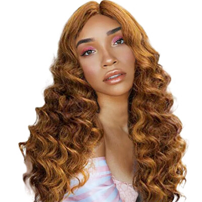 

Gobestart Women Fashion Lady Long Curly Gold Hair Cosplay Party Wig