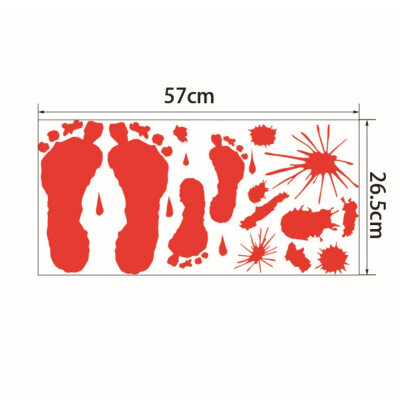 

3D Halloween Decoration Prop Window Mirror Clings Cling Bloody Handprint Footprint Spot Decoration Festive Party Supplies