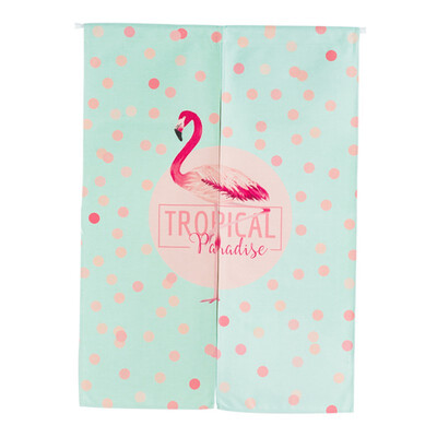 

Nordic Style flamingo KitchenDoor Curtains Curtains For Living Room Cafe Cotton Linen Half Open Door Valance Short Curtains