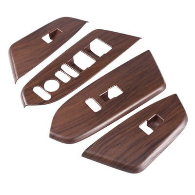 

For Honda Crv Cr-V 17-18 Peach Wood Car Grains Inner Window Switch Panel Cover