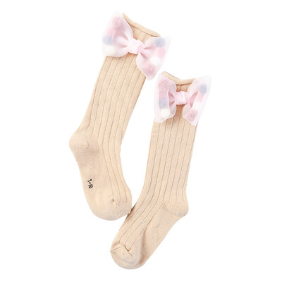 

Girls Socks Toddlers Christmas Girls Big Bow Knee High Long Soft Cotton Lace baby Socks Kids knee socks girl